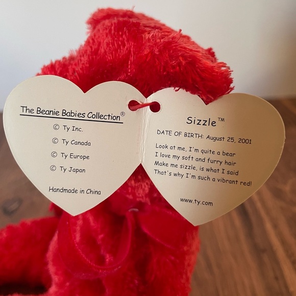 3 FOR $25: Authentic TY Beanie Babies Sizzle the Bear, 2001. NWT - Picture 3 of 3